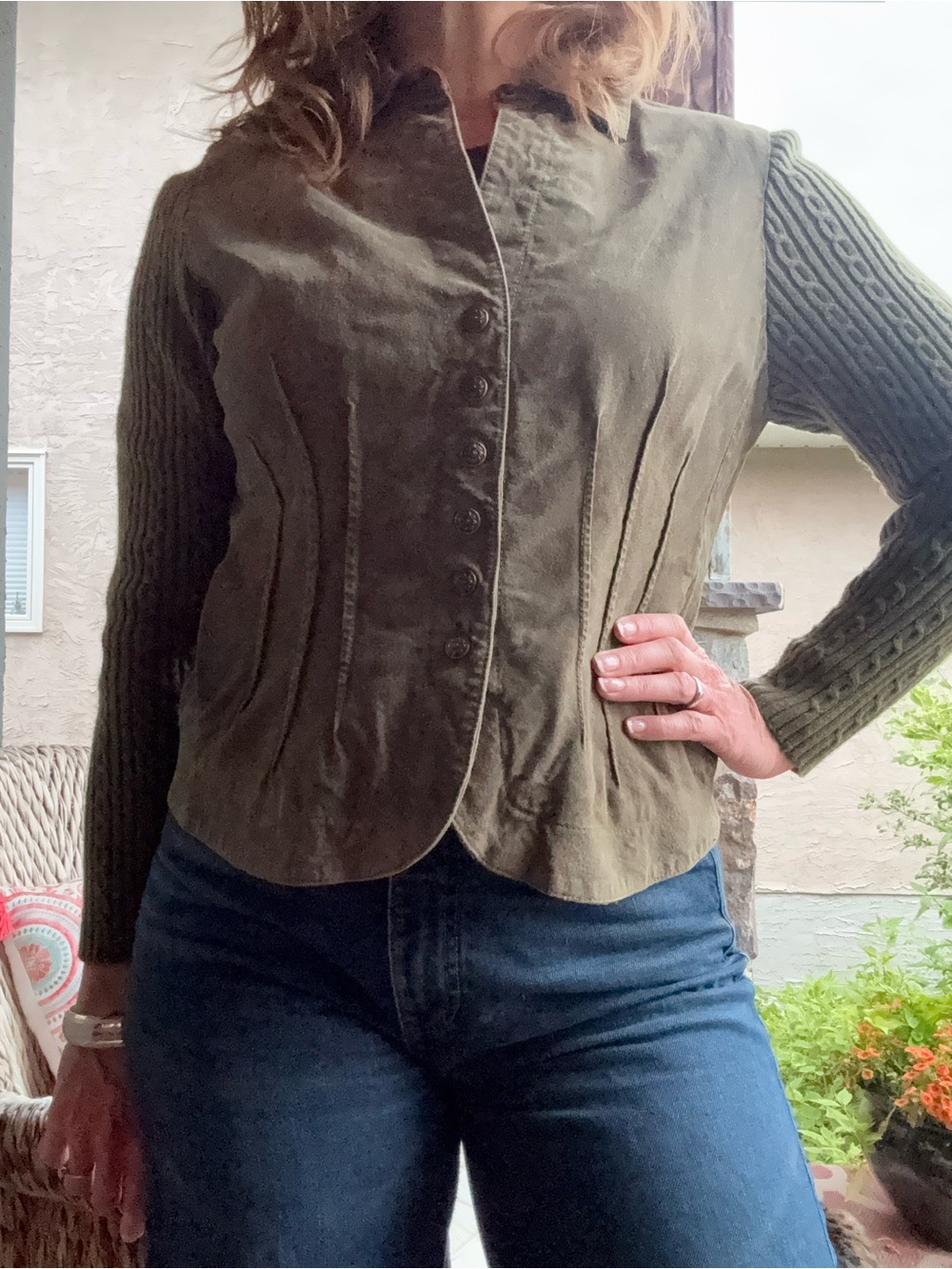 Live a Little Olive Green Tailored Button-Front Jacket